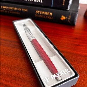 Vintage Parker Burgundy and Chrome Ballpoint Pen